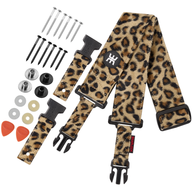 AMUMU® SNAPLOCK⢠Pro Velvet Leopard Guitar Strap - Ultimate Security & Durability for Dynamic Performance